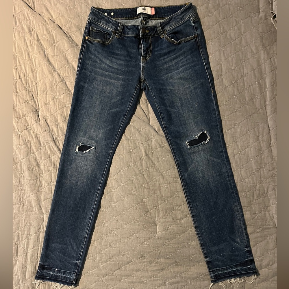 CABI Slim Boyfriend Jeans, size 4 slim boyfriend patchwork design NICE!